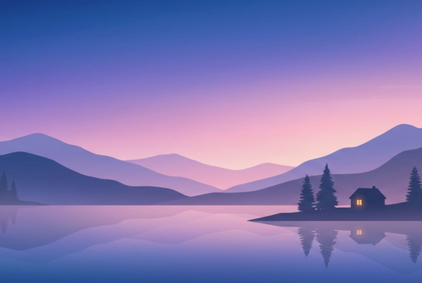 Twilight landscape illustration for a gentle wind-down routine (Epicnap featured image)