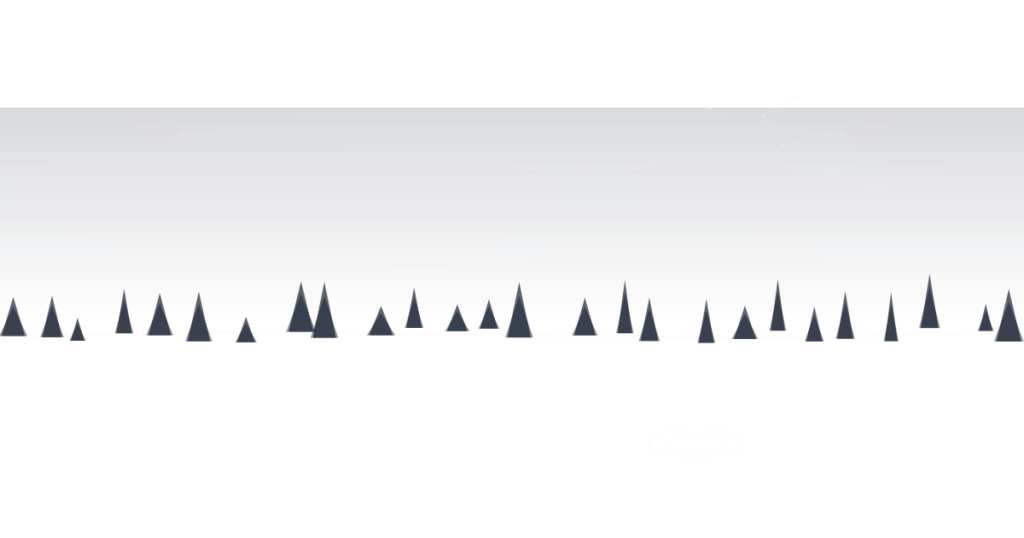 Twilight gradient mountains and lake with gentle ripples and a small constellation in the sky.